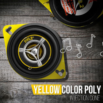 Car Speaker System 120W 3.5" Yellow Cone 4 Ohm 20oz Magnet