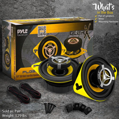 Car Speaker System 120W 3.5" Yellow Cone 4 Ohm 20oz Magnet