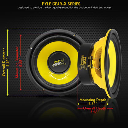 6.5" Mid Bass Woofer 300W Peak Power 4 Ohm Yellow Cone