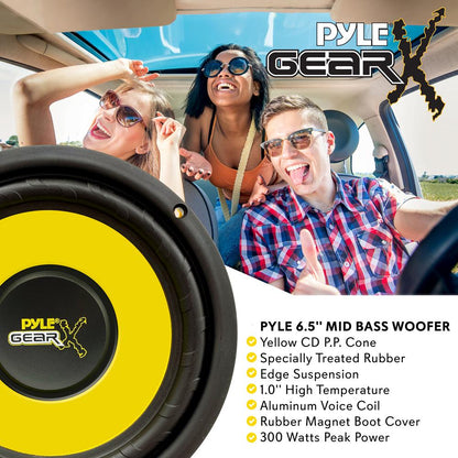 6.5" Mid Bass Woofer 300W Peak Power 4 Ohm Yellow Cone