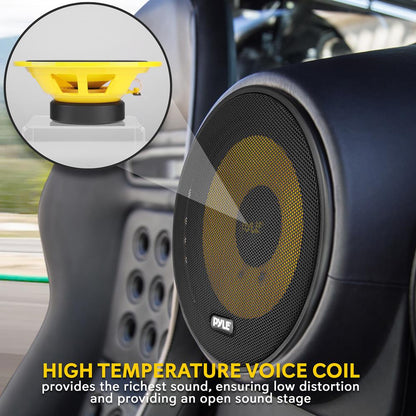 2-Way Component Speaker System 400W Yellow Poly Cone Butyl Surround