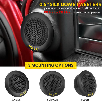 2-Way Component Speaker System 400W Yellow Poly Cone Butyl Surround