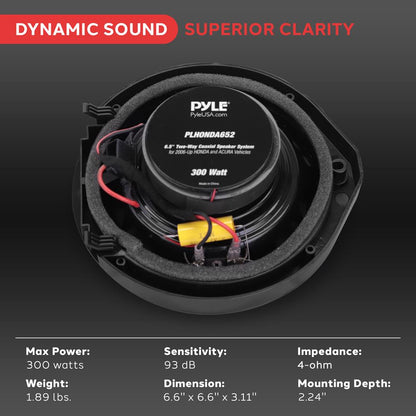 6.5" Coaxial Speakers 300W Butyl Rubber Surround for Honda/Acura