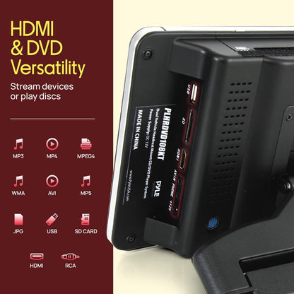 Dual Headrest DVD Player - 10.5" LCD, Stereo Speakers, Wireless Headphones