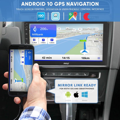 Single DIN Car Stereo 10" HD Touchscreen Bluetooth GPS DVR Dual USB