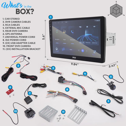 Single DIN Car Stereo 10" HD Touchscreen Bluetooth GPS DVR Dual USB