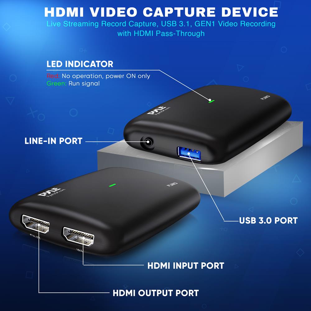 product image number 2 for Pyle Gamelink Raw 4K Hdmi Video Capture Devic
