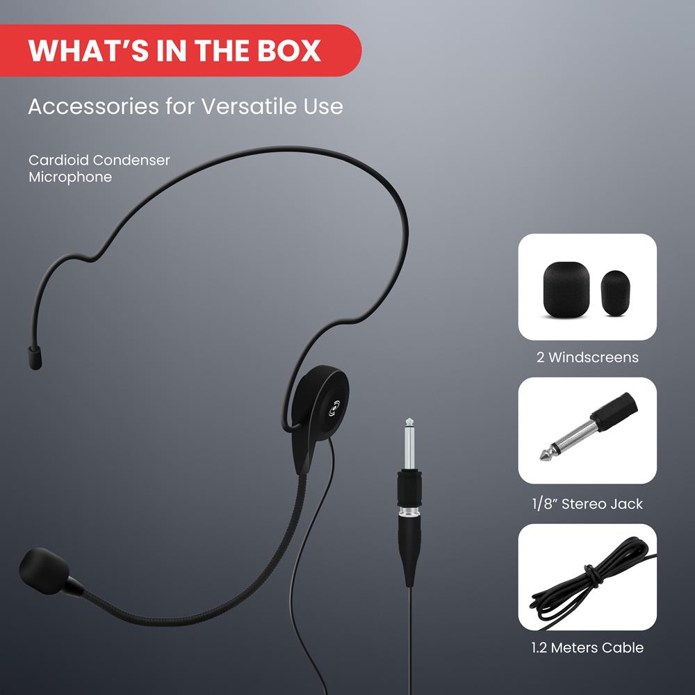 product image number 7 for Pyle Cardioid Condenser Headset Microphone