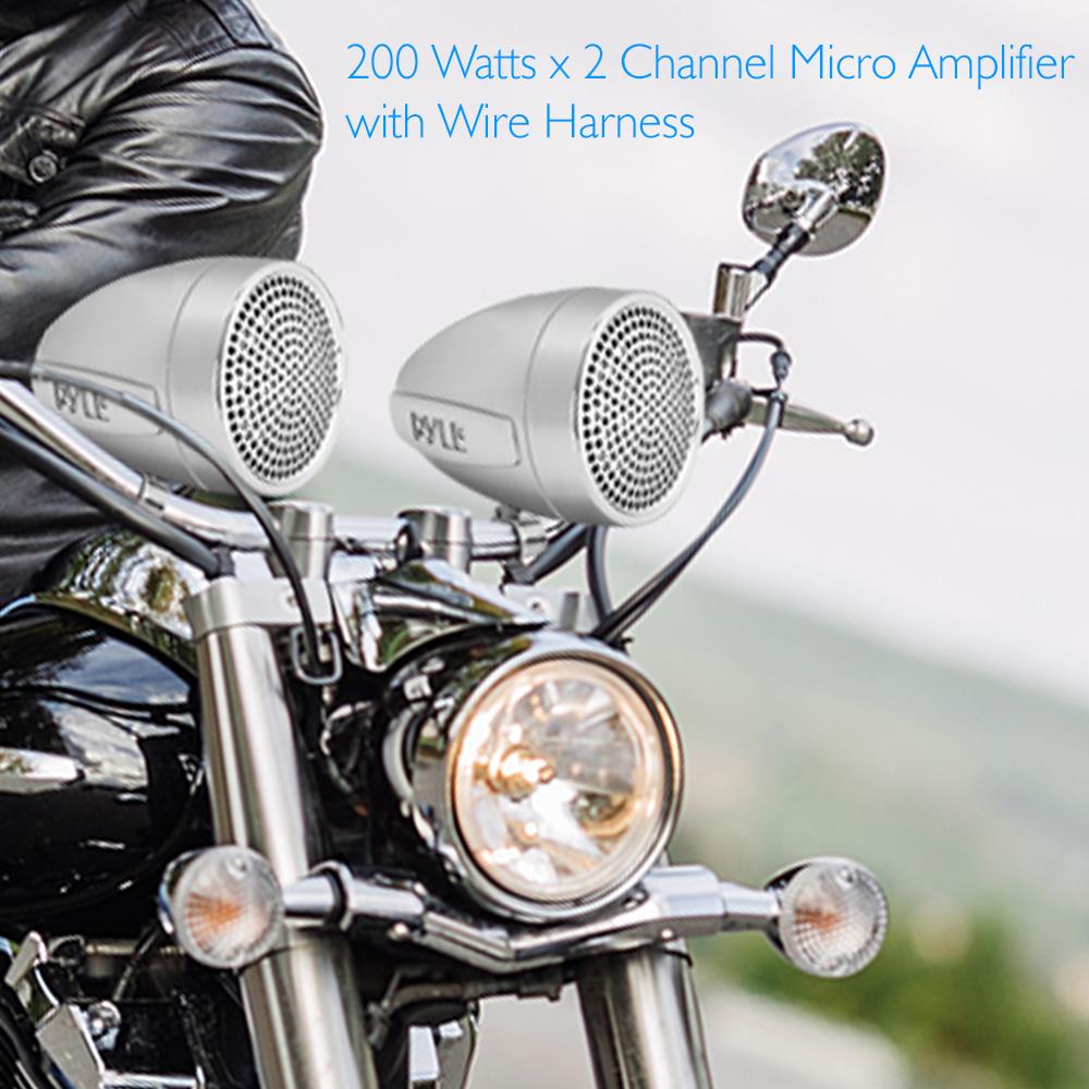 product image number 2 for Pyle Handle-Bar Mount Motorcycle Speakers Kit