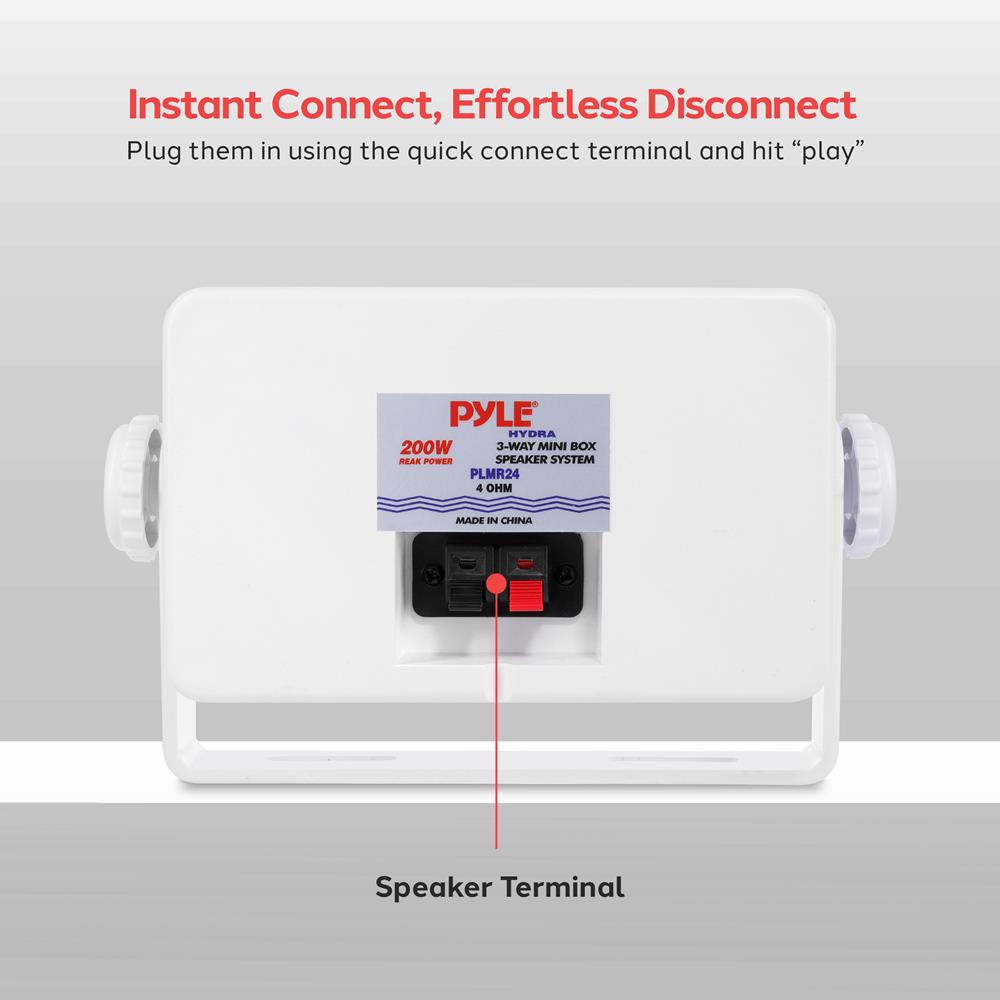 3-Way Weatherproof Outdoor Speakers 200W Aluminum Woofer White