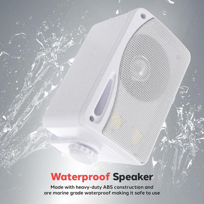 3-Way Weatherproof Outdoor Speakers 200W Aluminum Woofer White