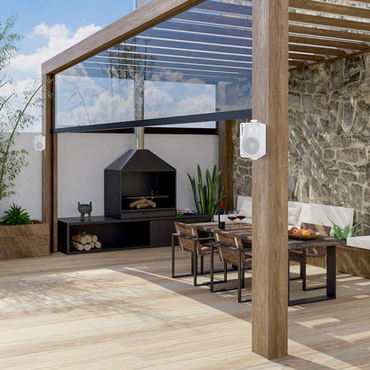 3-Way Weatherproof Outdoor Speakers 200W Aluminum Woofer White