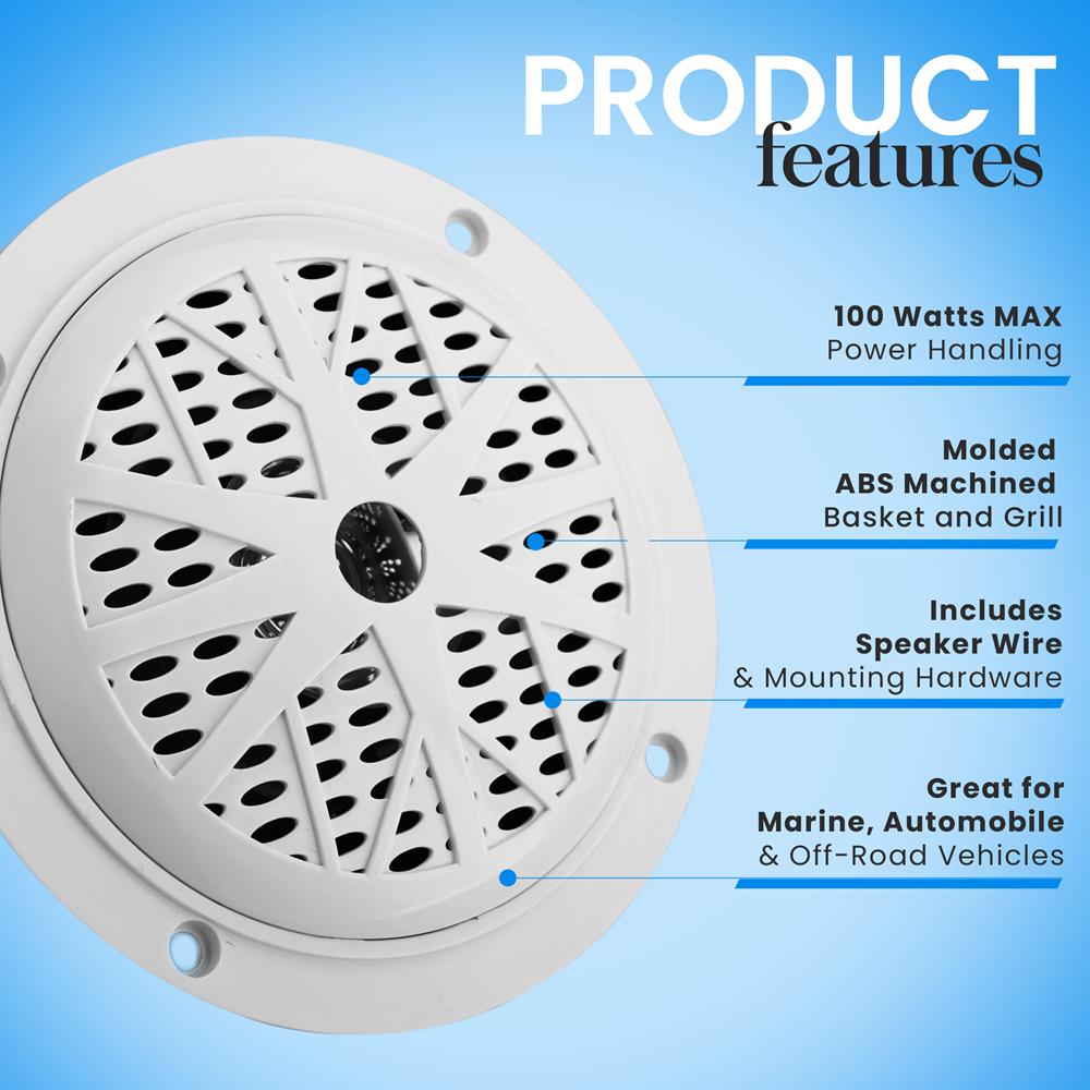 product image number 7 for Pyle 4'' Waterproof Stereo Speaker System