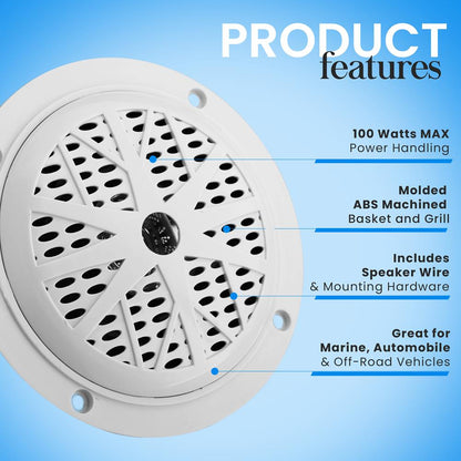 product image number 7 for Pyle 4'' Waterproof Stereo Speaker System