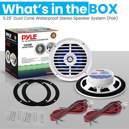 product image number 7 for Pyle 5.25'' Waterproof Stereo Speaker System