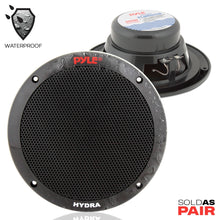 6.5" Dual Marine Speakers, Waterproof, 400W, Polypropylene Cone, Black