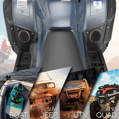 6.5" Dual Marine Speakers, Waterproof, 400W, Polypropylene Cone, Black