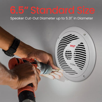 6.5" Dual Marine Speakers, Waterproof, 150W, Polypropylene Cone, White