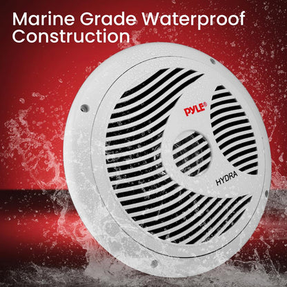 6.5" Dual Marine Speakers, Waterproof, 150W, Polypropylene Cone, White