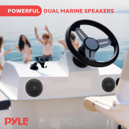 6.5" Dual Marine Speakers Waterproof 120W Polypropylene Cone