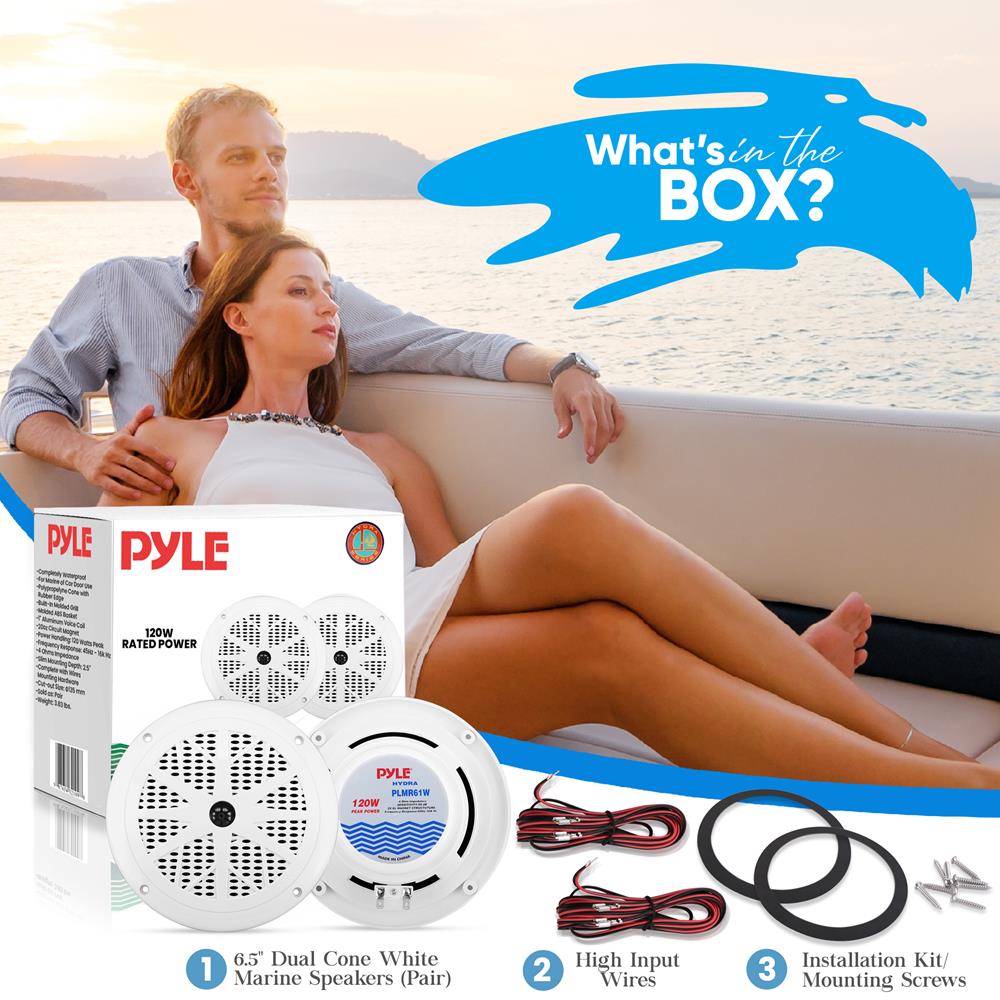 product image number 2 for Pyle 6.5 Inch Marine Component Speakers