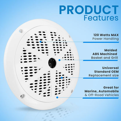 product image number 6 for Pyle 6.5 Inch Marine Component Speakers