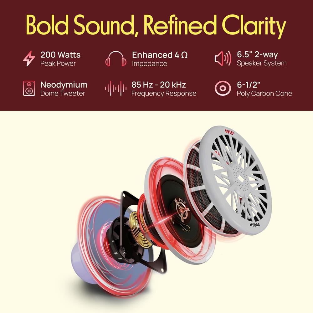 6.5 Inch Marine Component Speakers – Pyle USA