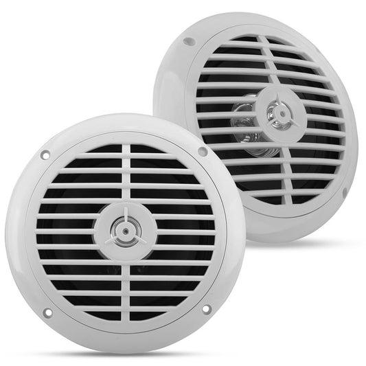 6.5" Marine Speakers Waterproof, 2 Way 120W Polypropylene Cone White