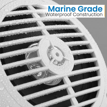 6.5" Marine Speakers Waterproof, 2 Way 120W Polypropylene Cone White