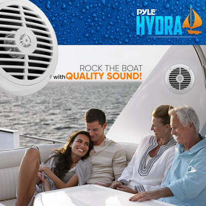 6.5" Marine Speakers Waterproof, 2 Way 120W Polypropylene Cone White
