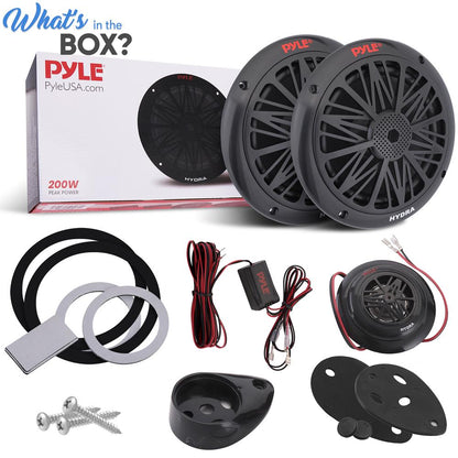Marine Speakers 200W Weatherproof 6.5" Dual Cone, Poly Carbon, Pair