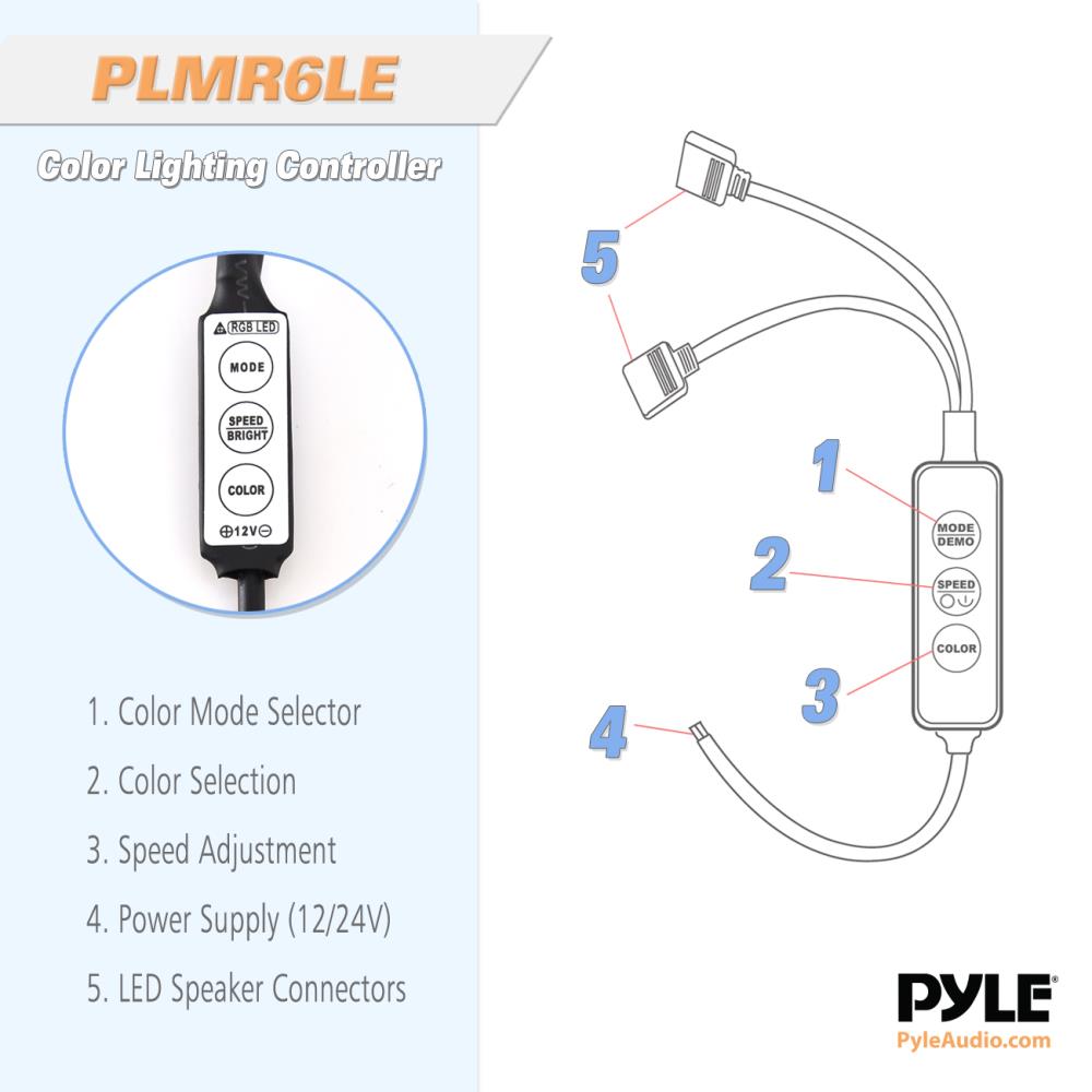 product image number 6 for Pyle 6.5 Inch Component Marine Led Speakers