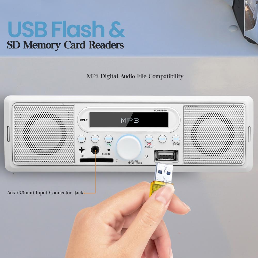 product image number 4 for Pyle Marine Bluetooth Mp3 Radio Receiver