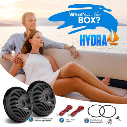 product image number 2 for Pyle 8'' Marine Component Speakers