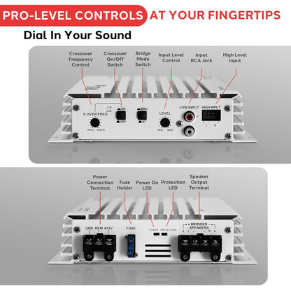 2-Channel Marine Amplifier 400W Waterproof Dual MOSFET Power Supply