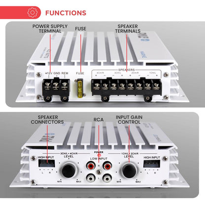 Marine Amplifier 400W Waterproof Dual MOSFET Power Supply