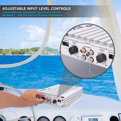 4-Channel Marine Amplifier 400W Waterproof Dual MOSFET Power Supply