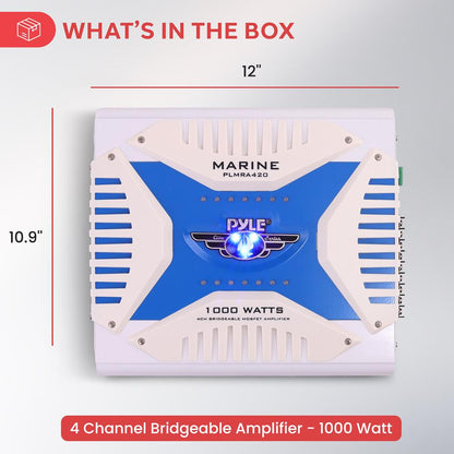 Marine Amplifier 1000W Waterproof 4-Channel MOSFET Power Supply