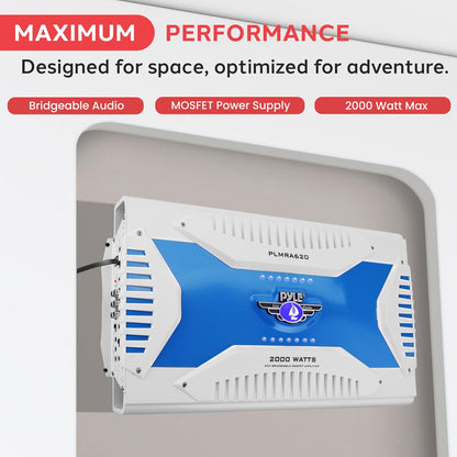 6-Channel Marine Amplifier, Waterproof, 2000W, MOSFET Power Supply