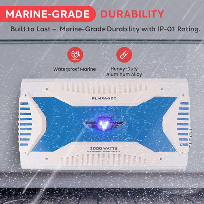 6-Channel Marine Amplifier, Waterproof, 2000W, MOSFET Power Supply