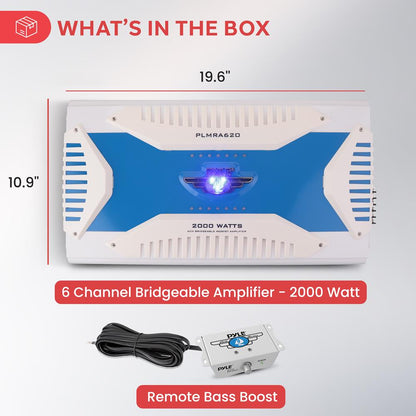 6-Channel Marine Amplifier, Waterproof, 2000W, MOSFET Power Supply
