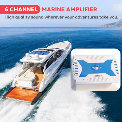 Waterproof Bluetooth Marine Amplifier 2000W 6-Channel MOSFET