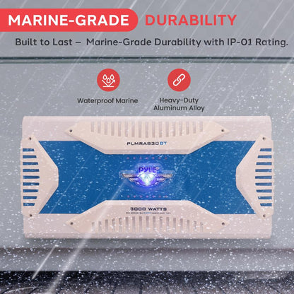 3000W Marine Bluetooth Amplifier, Waterproof, 8-Channel, Aluminum Alloy