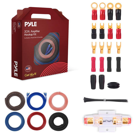 Marine Audio Wiring Kit 1000W Marine Grade 20ft 8 Gauge Power Wire