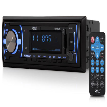 Marine Bluetooth Stereo Receiver - Hands-Free Calls, USB/SD, Single DIN