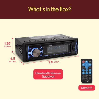 Marine Bluetooth Stereo Receiver - Hands-Free Calls, USB/SD, Single DIN