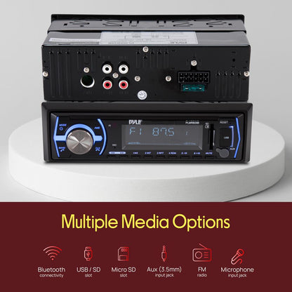 Marine Bluetooth Stereo Receiver - Hands-Free Calls, USB/SD, Single DIN