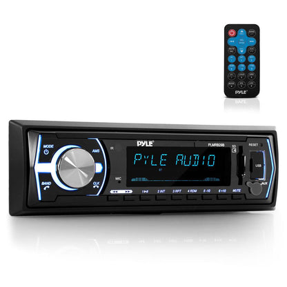 Marine Bluetooth Stereo Receiver - Hands-Free Calls, USB/SD, Single DIN