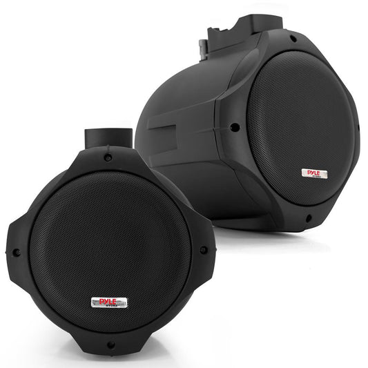 8" Dual Marine Speakers, 300W Waterproof, Poly Mica Cone, Black