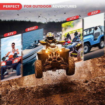 8" Dual Marine Speakers, 300W Waterproof, Poly Mica Cone, Black